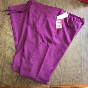 White Cross Maroon Scrub Pants